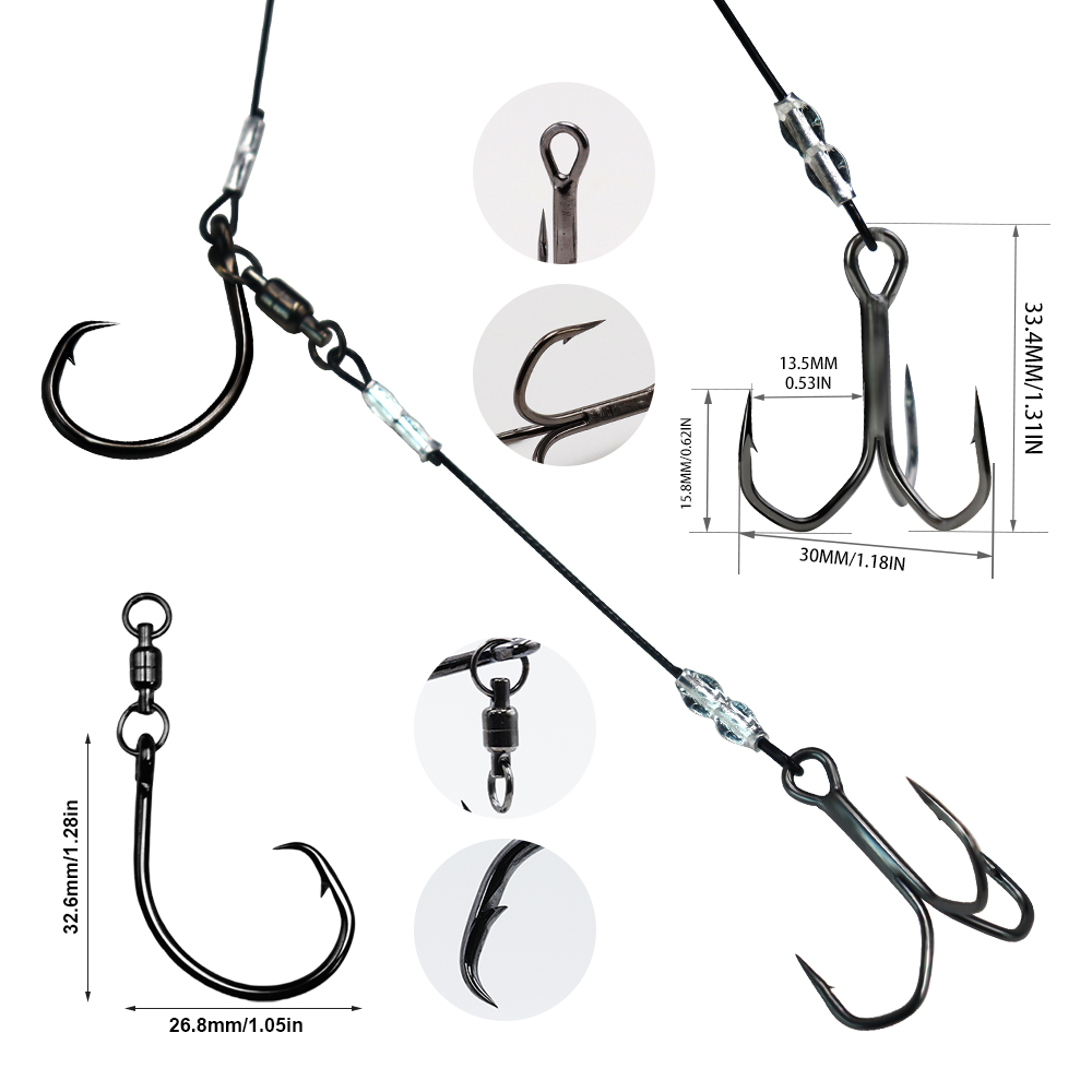 ZYZHE 1/3/5 adet Stinger Rigs  - Fishing Hook Circle incelemesi ve fiyatı