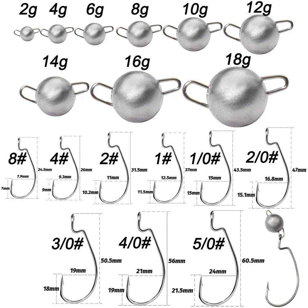 5 Adet Metal Jig Head Solucan  - Fishing Hook Weedless incelemesi ve fiyatı