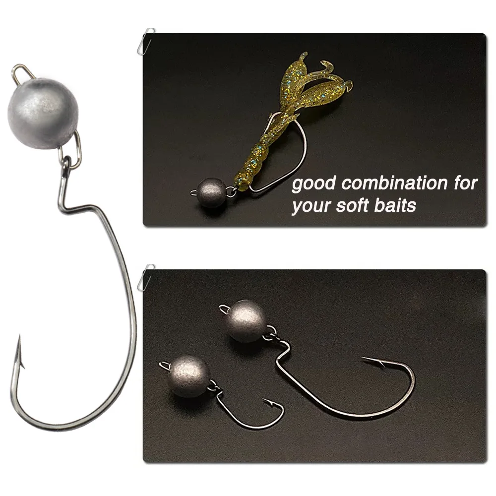 5 Adet Metal Jig Head Solucan  - Fishing Hook Weedless incelemesi ve fiyatı
